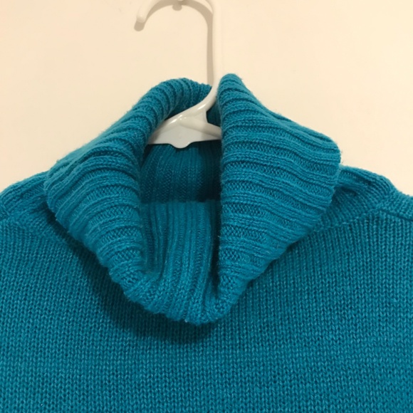 EUC Philip Russel Turquoise Blue Turtleneck Acrylic Sweater w/Funnel Neck XS - Picture 2 of 10
